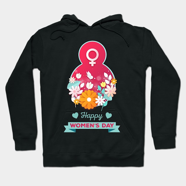 Happy Women's Day Cute 8TH March Hoodie by FabulousDesigns